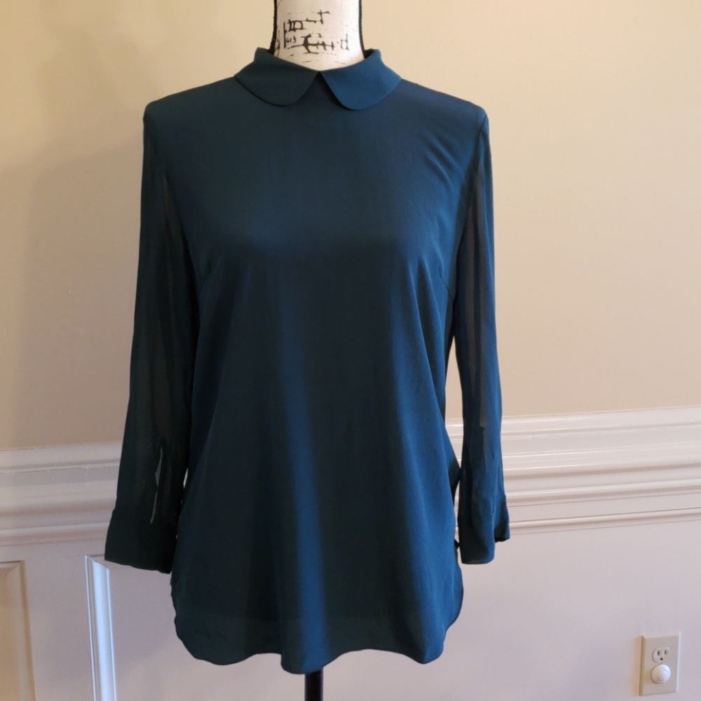 Wilfred 100% Silk Forest Green Blouse